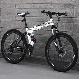 CPY-EX Fahrräder CPY-EX Folding Mountain Bike 21 / 24 / 27 Geschwindigkeit Fahrrad Full Suspension MTB Faltbarer Rahmen 26" Speichen Hub, D, 21