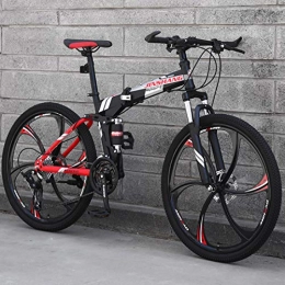 CPY-EX Fahrräder CPY-EX Mountainbike, Folding Mountain Bike 21 / 24 / 27 Geschwindigkeit Fahrrad Full Suspension MTB Faltbarer Rahmen 26" 3 / 6 / 10 Spoke Wheels, A2, 21