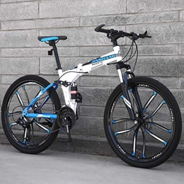 CPY-EX Fahrräder CPY-EX Mountainbike, Folding Mountain Bike 21 / 24 / 27 Geschwindigkeit Fahrrad Full Suspension MTB Faltbarer Rahmen 26" 3 / 6 / 10 Spoke Wheels, B3, 21