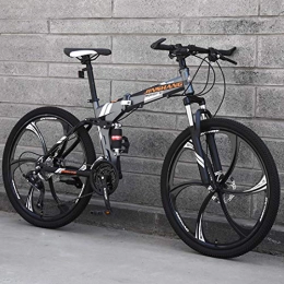 CPY-EX Fahrräder CPY-EX Mountainbike, Folding Mountain Bike 21 / 24 / 27 Geschwindigkeit Fahrrad Full Suspension MTB Faltbarer Rahmen 26" 3 / 6 / 10 Spoke Wheels, D2, 21