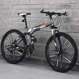 CPY-EX Falträder CPY-EX Mountainbike, Folding Mountain Bike 21 / 24 / 27 Geschwindigkeit Fahrrad Full Suspension MTB Faltbarer Rahmen 26" 3 / 6 / 10 Spoke Wheels, D3, 21