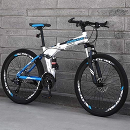 CPY-EX Fahrräder CPY-EX Mountainbike, Folding Mountain Bike 21 / 24 / 27 Geschwindigkeit Fahrrad Full Suspension MTB Faltbarer Rahmen 26" Speichen Hub, A, 21