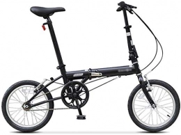 CYSHAKE Fahrräder CYSHAKE Doppelfahrradrad Unisex, Freizeitfahrzeug, Faltrad beweglichen Hellen beweglichen Kursteilnehmer Kleine ATV, 16-Zoll-Single Speed-Stadt-Sport-Fahrrad Pendeln Komfortfahrräder (Color : Black)