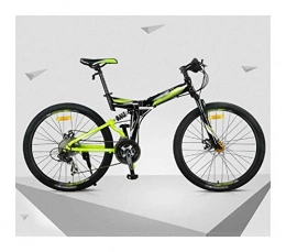 CYSHAKE Fahrräder CYSHAKE Folding Mountainbike, Fahrrad Unisex Fahrräder Zweistrahlrahmen / Aluminium, 27 beschleunigt, Stoßdämpfung ATV Off-Road Komfortfahrräder (Color : Green)