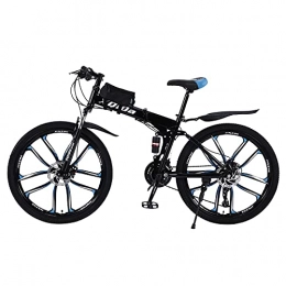 ZWHDS Fahrräder Dauerhaft Klapprad 27 Speed Hochwertiges Metall Damenfahrrad Versand aus Deutschland Vollgefedert Rahmen mit Fahrradtasche