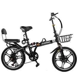 DODOBD Fahrräder DODOBD 20 Zoll Faltrad-Klapprad Licht Aluminium, City Retro Bike mit Rücklicht und Autokorb, Faltfahrrad Leichte Arbeit Doppelscheibenbremsen, Alu-Rahmen