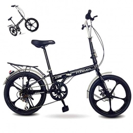 DRAGDS 20Inch Variable Speed ​​Faltrad, 6-Gang-Fahrrad Klapprad Für Erwachsene Und Studenten, Leichte Mini Carbon Steel Fahrrad Von Präzisions-Schwungrad,20 Inch / 6-Gang