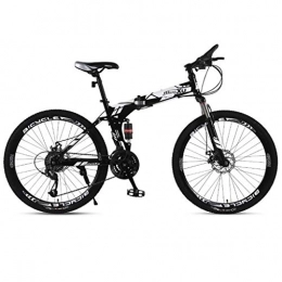 Dsrgwe Falträder Dsrgwe Mountainbike, 26inch Mountain Bikes, faltbar Bergfahrräder Hardtail, Stahl-Rahmen, Doppelscheibenbremse und Doppelaufhebung (Color : Black+White, Size : 21 Speed)