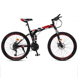 Dsrgwe Falträder Dsrgwe Mountainbike, 26inch Mountainbike, Folding Hardtail Bergfahrräder, Stahl-Rahmen, Doppelaufhebung und Doppelscheibenbremse (Color : Red, Size : 21-Speed)