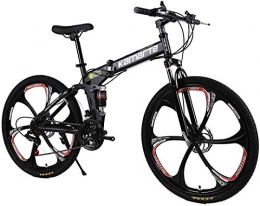 DX Fahrräder DX Fahrräder mit stärkerem Rahmen, zusammenklappbar, Mountainbike, Erwachsene, 66 cm, 21 / 24 / 27 Gänge, Doppelscheibenbremsen, Schwarz, Schwarz , 27speed