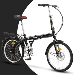 Dxcaicc Fahrräder Dxcaicc Klapprad Tragbares Fahrrad mit 6 Gängen Höhenverstellbar Einfach faltbares Stadtfahrrad für Erwachsene Männer und Frauen Jugendliche, Schwarz, 20 inch