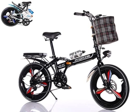 XQIDa durable Fahrräder Fahrrad klappbar 20 Zoll Faltbares Fahrrad Klapprad mit Stoßdämpfer Ältere männliche und weibliche urban Fahrrad, Folding System Sitz Und Griff Verstellbar(schwarz)