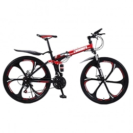 Mdcgok Fahrräder Fahrrad Stahlrahmen, Fahrrad 26 Zoll Mountainbike, 24gang schaltung, vorderradgabelaufhÄngung mit verriegelungsfunktion, doppelscheibenbremsen und integrierten Anti-rutsch-Reifen -Red_24_Speed