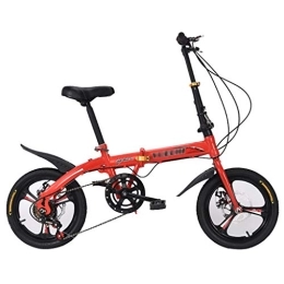 ZDXC Falträder Fahrräder 16 Zoll Damen, Leichtes Kleines Tragbares Mini-Fahrrad Erwachsene Student Folding 6-Gang-Fahrrad Männliches und Weibliches Fahrrad City-Fahrrad