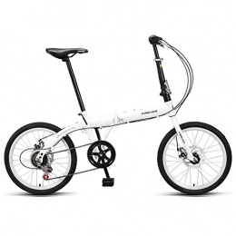 Fahrräder 20 Zoll mit Variabler Geschwindigkeit Erwachsener Rennrad Portable Klapprad Männer und Frauen Mini, schnelle Faltung (Color : Weiß, Size : 20inches)