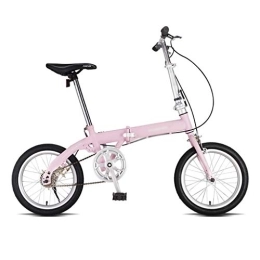 Fitnessbikes Falträder Faltbare Fahrrad 16-Zoll-Bike Ultra Light Tragbare Fahrräder Student Bikes (Color : Pink, Size : 16 inches)
