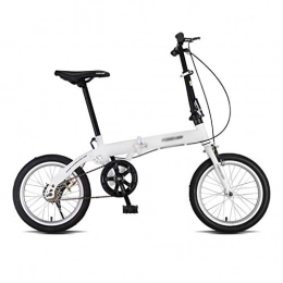 Fitnessbikes Falträder Faltbare Fahrrad 16-Zoll-Bike Ultra Light Tragbare Fahrräder Student Bikes (Color : Weiß, Size : 16 inches)