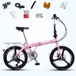 ZRN Fahrräder Faltbares Fahrrad 20 Zoll 7-Gang 7-Gang-Doppelscheibenbremse mit Variabler Geschwindigkeit Ultraleichtes tragbares Mini-Fahrrad für Männer und Frauen für Erwachsene