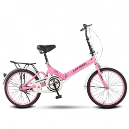 Bicicletta Falträder Faltbares Fahrrad mit variabler Geschwindigkeit, Mini kompakt, stoßdämpfend, 16 Zoll (40, 6 cm) mit 20 Zoll 115*65*80cm Pink