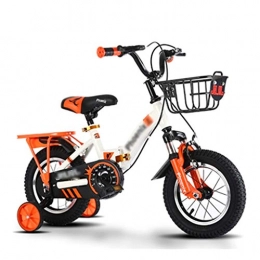 Bicicletta Fahrräder Faltbares Kinderfahrrad für Jungen 2–3-4-6-7-10 Jahre Jungen und Mädchen, zusammenklappbar 105*75*64cm Orange