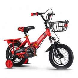 Bicicletta Fahrräder Faltbares Kinderfahrrad für Jungen 2–3-4-6-7-10 Jahre Jungen und Mädchen, zusammenklappbar 105*75*64cm rot