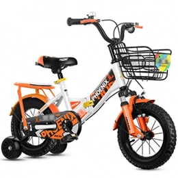 Bicicletta Fahrräder Faltbares Kinderfahrrad für Kinder von 2–10 Jahren, zusammenklappbar 100*49*73cm Orange
