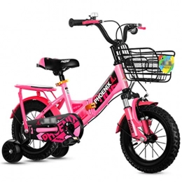 Bicicletta Fahrräder Faltbares Kinderfahrrad für Kinder von 2–10 Jahren, zusammenklappbar 115*53*84cm Pink