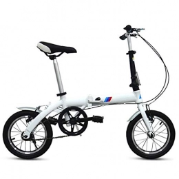 WHKJZ Falträder Faltendes Fahrrad Aluminium Rahmen14 Zoll Unisex Hohe Festigkeit Leicht und Einfach Zu Tragen, White