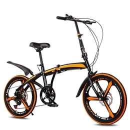 CKCL Fahrräder Faltrad - 20-Zoll-Doppelscheibenbremse mit variabler Geschwindigkeit für Männer und Frauen, leichtes Fahrrad, Jugend, Student, Fahrrad, Outdoor-Reiten, Legierung, Einrad, Rennrad, Mountainbike, Schwarz