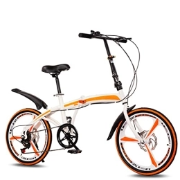 CKCL Fahrräder Faltrad - 20-Zoll-Doppelscheibenbremse mit variabler Geschwindigkeit für Männer und Frauen, leichtes Fahrrad, Jugend, Student, Fahrrad, Outdoor-Reiten, Legierung, Einrad, Rennrad, Mountainbike, Weiß