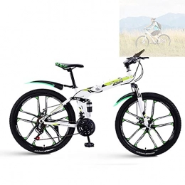 Unbekannt Fahrräder Faltrad, 26 Zoll Zusammenklappbares Mountainbike, Ultraleichtes tragbares Mountainbike, Herren- und Damenfahrräder für Erwachsene und Studenten / Green / 21speed