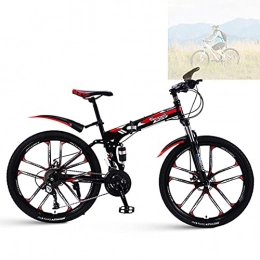 Unbekannt Fahrräder Faltrad, 26 Zoll Zusammenklappbares Mountainbike, Ultraleichtes tragbares Mountainbike, Herren- und Damenfahrräder für Erwachsene und Studenten / Red / 30speed