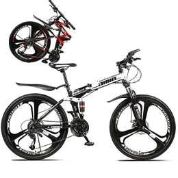 Generic Fahrräder Faltrad-Klapprad für Erwachsene Discbremse Faltfahrrad-Herren-Damen Kettenschaltung Folding City Bike Rahmen Aus Kohlenstoffstahl, Black3, 21