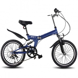 FENGD Fahrräder FENGD 20inch Folding Mountain Bike, 6 Variabler Geschwindigkeit Fahrrad Rennrad männliche und weibliche Radfahren Klapprad mit Variabler Geschwindigkeit Fahrrad, Blau