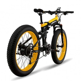 MERRYHE Falträder Fetter Reifen-Straen-Fahrrad, Das 48V 500W Mnner Gebirgs Ebike 27 Geschwindigkeits-Strand-Schnee-Straen-Fahrrder Citybike Elektrisches Fahrrad-entfernbarer Li-Batterie Faltet, Yellow-48V10ah
