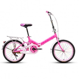 Fitnessbikes Falträder Fitnessbikes 20-Zoll-Fahrrad Faltbare Fahrrad Tragbare Bikes Erwachsene Fahrrad Rennrad (Color : Pink, Size : 20 inches)