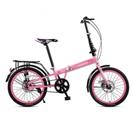 Fitnessbikes Fahrräder Fitnessbikes 20-Zoll-Fahrrad Ultra-Light Faltrad Tragbare Fahrräder Erwachsene Fahrrad Straßenfahrräder (Color : Pink, Size : 20 inches)
