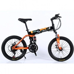 Fitnessbikes Falträder Fitnessbikes Erwachsene Fahrrad Faltbare Fahrrad Ultra-leichte Tragbare Fahrrder Speed Bikes Mountainbike 21-Gang (Color : Orange, Size : 20 inches)