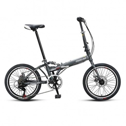 Fitnessbikes Fahrräder Fitnessbikes Faltbare Fahrrad 20-Zoll-Bike Variable-Speed-Fahrräder Fahrräder for Erwachsene Rennrad 7-Gang (Color : Gray, Size : 20 inches)