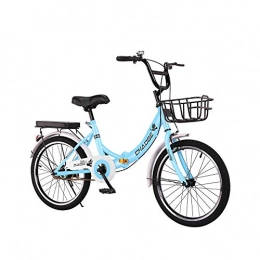 Sanji Fahrräder Folding Fahrrad, 24" Rad-Straßen-Fahrrad Für Männer Frauen, Mit Stoßdämpfung Fast Speed ​​Change System, Für Normale Straße Radfahren, Blau