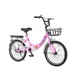Sanji Falträder Folding Fahrrad, 24" Rad-Straßen-Fahrrad Für Männer Frauen, Mit Stoßdämpfung Fast Speed ​​Change System, Für Normale Straße Radfahren, Rosa
