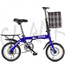 ZXCY Falträder Folding Fahrrad-Licht-Arbeit Radfahren Bike Adult Ultra Light Vehicle Tragbare 20 Zoll Kleine Studenten Male Fahrrad Klapprad Erwachsener Frauen Und Männer, Blau