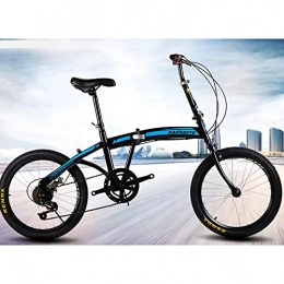 Link Co Fahrräder Geschwindigkeits-Mountainbike-Klapprad Single Speed ​​Male and Female Student Car EIN-Rad-Fahrrad, Blue