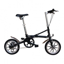 GHH Fahrräder GHH Faltbares Fahrrad 14"Ultraleichtes tragbares 7-Gang-Student City-Fahrrad aus Kohlenstoffstahl für Erwachsene, leichtes Mini-Faltrad mit 14 kg, Schwarz, 1speed