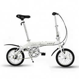 GHH Fahrräder GHH Faltrad-Portable-Fahrrad 14" Rad Stadt Ultra Light Alloy V-Bremse mit Korb, Weiß