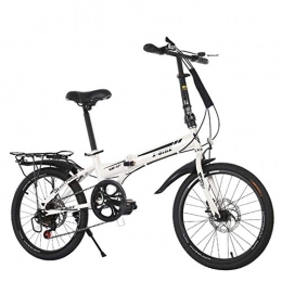 GJNWRQCY Fahrräder GJNWRQCY 20-Zoll-Klapprad, Klapprad mit Variabler Geschwindigkeit, Fester Rahmen, empfindliches Bremsen, geeignet für Erwachsene, Männer und Frauen, Weiß
