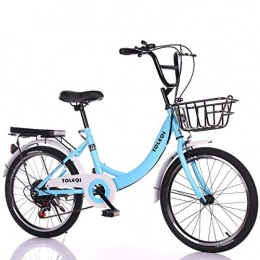 GJNWRQCY Fahrräder GJNWRQCY 24-Zoll-Faltrad, Klapprad mit Variabler Geschwindigkeit, Stoßdämpfung und Rutschfestigkeit, Starke Belastung, geeignet für Erwachsene, Männer und Frauen, Blau