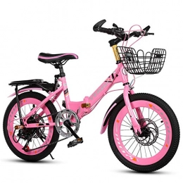 Grimk Fahrräder Grimk Kinderfahrrad 18 Zoll Mädchenfahrrad Mädchen-Fahrrad Fahrrad Jungen Mädchen Faltrad Klapprad Leicht Klappfahrrad Leicht Faltfahrrad Aluminium Klappfahrrad, Pink, 20inches