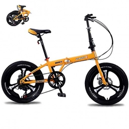GWSPORT Fahrräder GWSPORT Faltrad, Kinderfahrrad Fr Erwachsene Mit Variabler Geschwindigkeit, Leichtes Stodmpfer-Mountainbike, Rutschfestes Offroad-Reifen-Fahrrad Unisex, Gelb, 18 inch