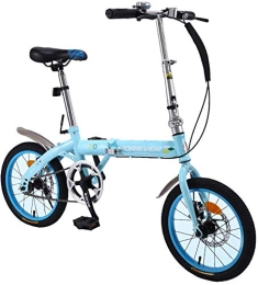 Gyj&mmm Fahrräder Gyj&mmm Kinderrad 20 Zoll Fahrrad, Faltrad, High Carbon Stahlrahmen Doppelscheibenbremsen ultraleichte tragbare Schicht Erwachsene männliche und weibliche Studenten, Blau